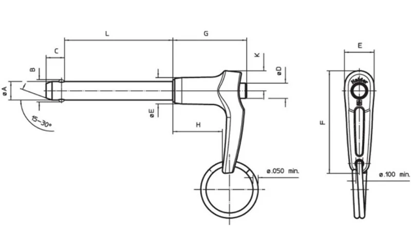 L handle pin 1